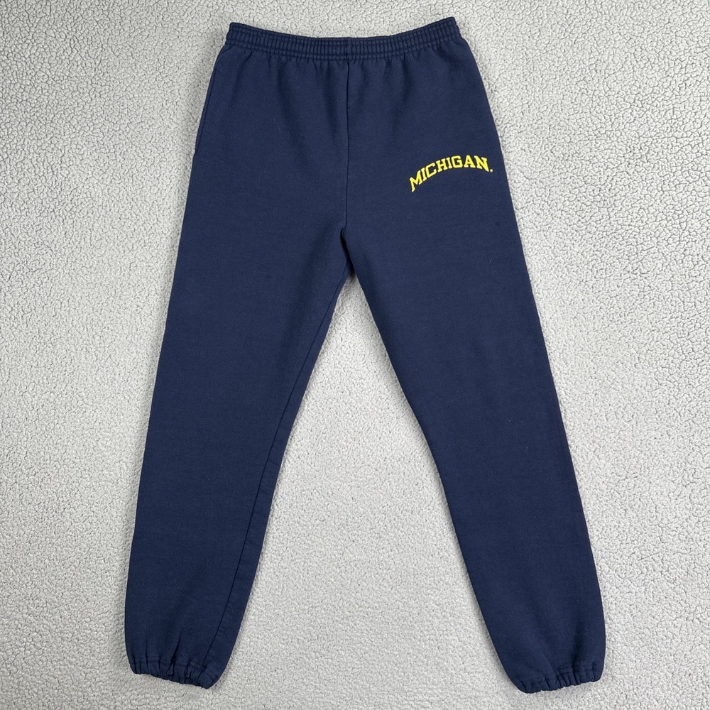 VTG 90's Russell Athletic Michigan Wolverines Sweatpants Men Large Blue Pockets